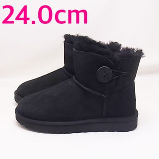 アグ(UGG)の新品 アグ MINI BAILEY BUTTON Ⅱ ブラック 24.0cm(ブーツ)