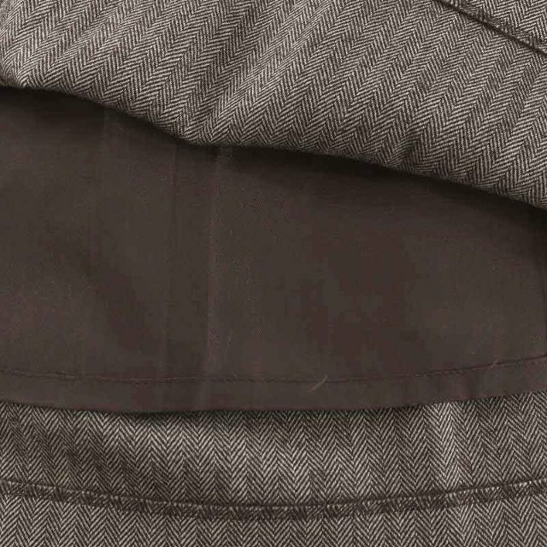 leilian(レリアン)のレリアン プリーツスカート ロング ミモレ ヘリンボーン 13+ XL 茶 レディースのスカート(ロングスカート)の商品写真
