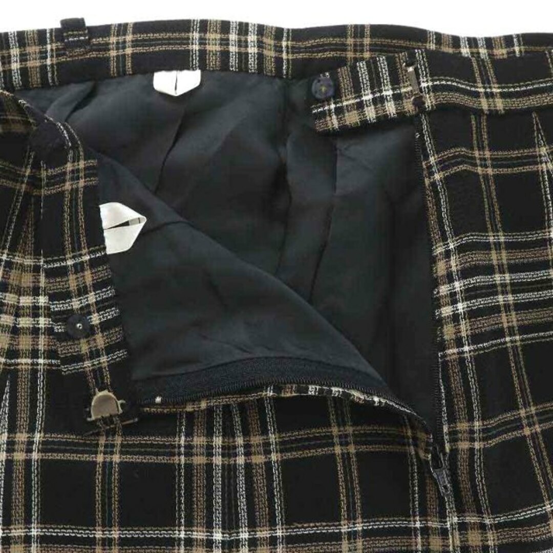 leilian(レリアン)のレリアン フレアスカート ロング ミモレ チェック 13 XL 黒 ベージュ 白 レディースのスカート(ロングスカート)の商品写真