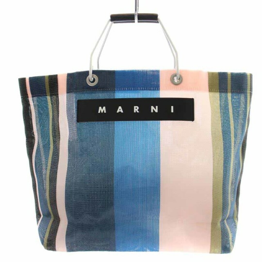 Marni - マルニ フラワーカフェ トートバッグ ハンドバッグ ストライプ ...