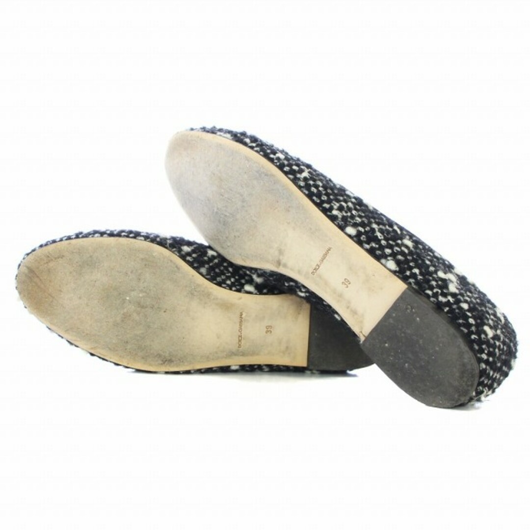 DOLCE&GABBANA(ドルチェアンドガッバーナ)のドルチェ&ガッバーナ ドルガバ フラットシューズ 39 26㎝ 黒 ブラック 白 レディースの靴/シューズ(ハイヒール/パンプス)の商品写真
