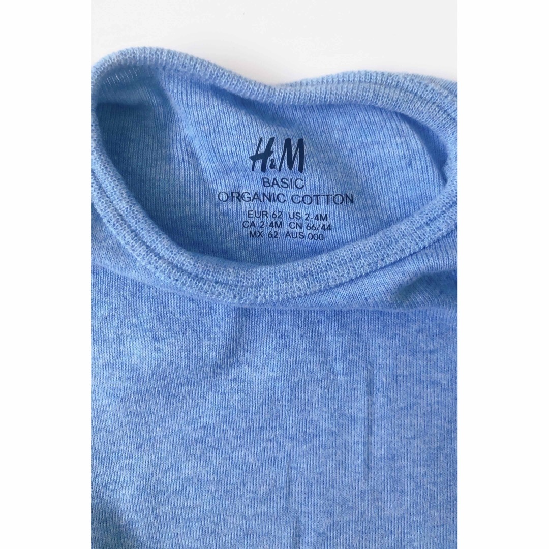 【美品】H&M ロンパース4点セット 62サイズ(2〜4M) 肌着 キッズ/ベビー/マタニティのベビー服(~85cm)(ロンパース)の商品写真