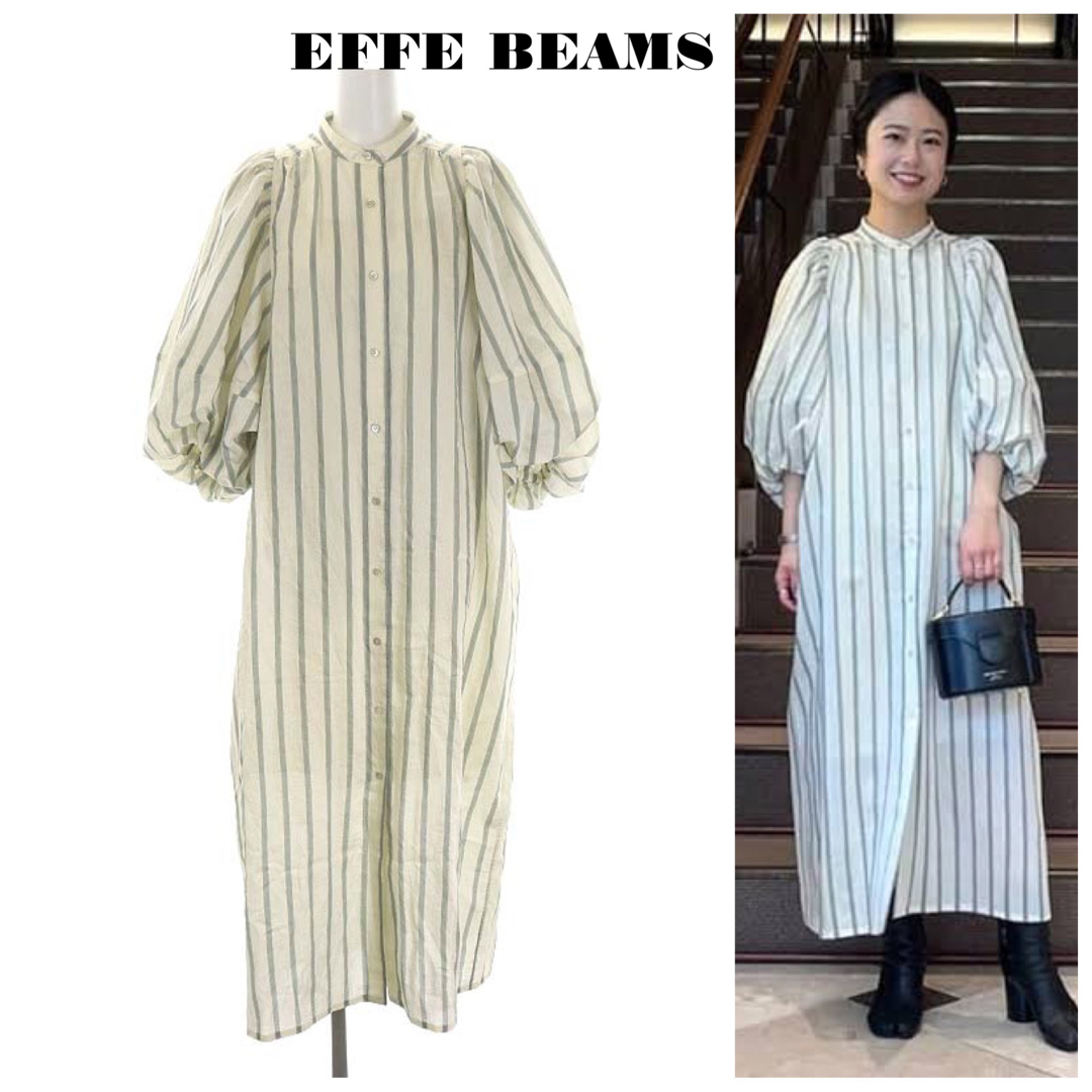 未使用エッフェビームス EFFE BEAMS ボリュームスリーブ ワンピース