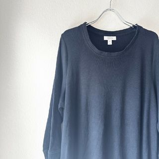 style & co　スウェット　ニット　七分丈　無地　ブラック　黒(トレーナー/スウェット)