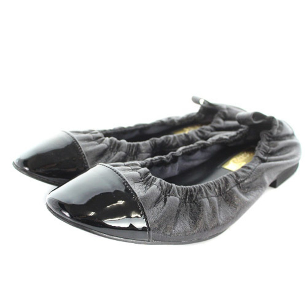 Le Talon(ルタロン)のルタロン ギャザー バレリーナ バレエシューズ 切替 23cm 黒 レディースの靴/シューズ(バレエシューズ)の商品写真