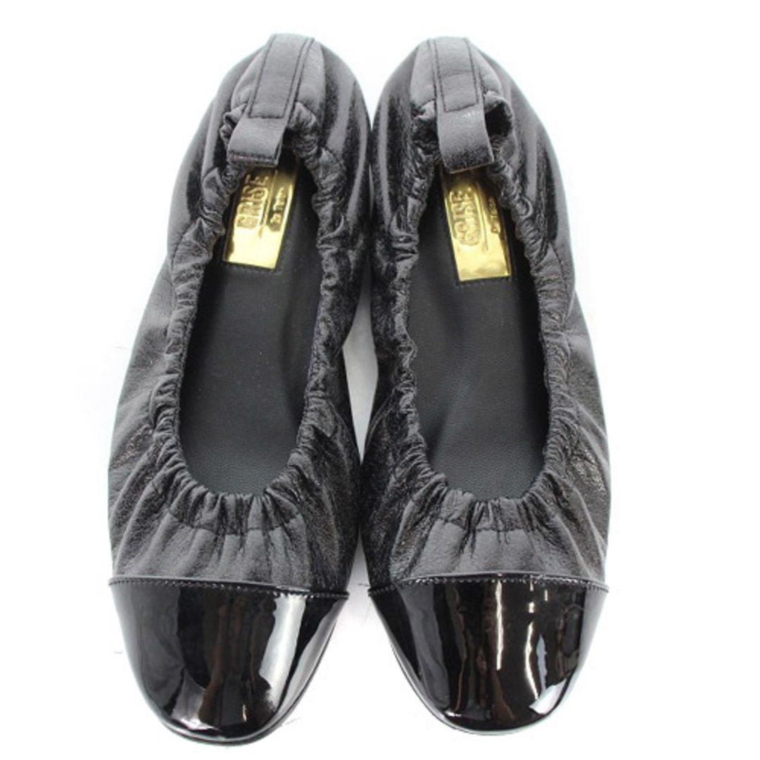 Le Talon(ルタロン)のルタロン ギャザー バレリーナ バレエシューズ 切替 23cm 黒 レディースの靴/シューズ(バレエシューズ)の商品写真
