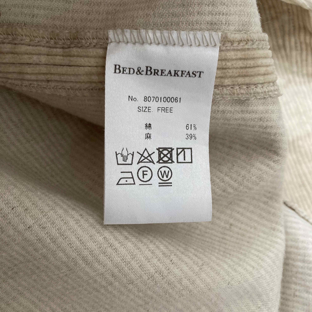 BED&BREAKFAST(ベッドアンドブレックファスト)のBed&BreakfastCottonLinenCorduroyShirtJK  レディースのジャケット/アウター(その他)の商品写真