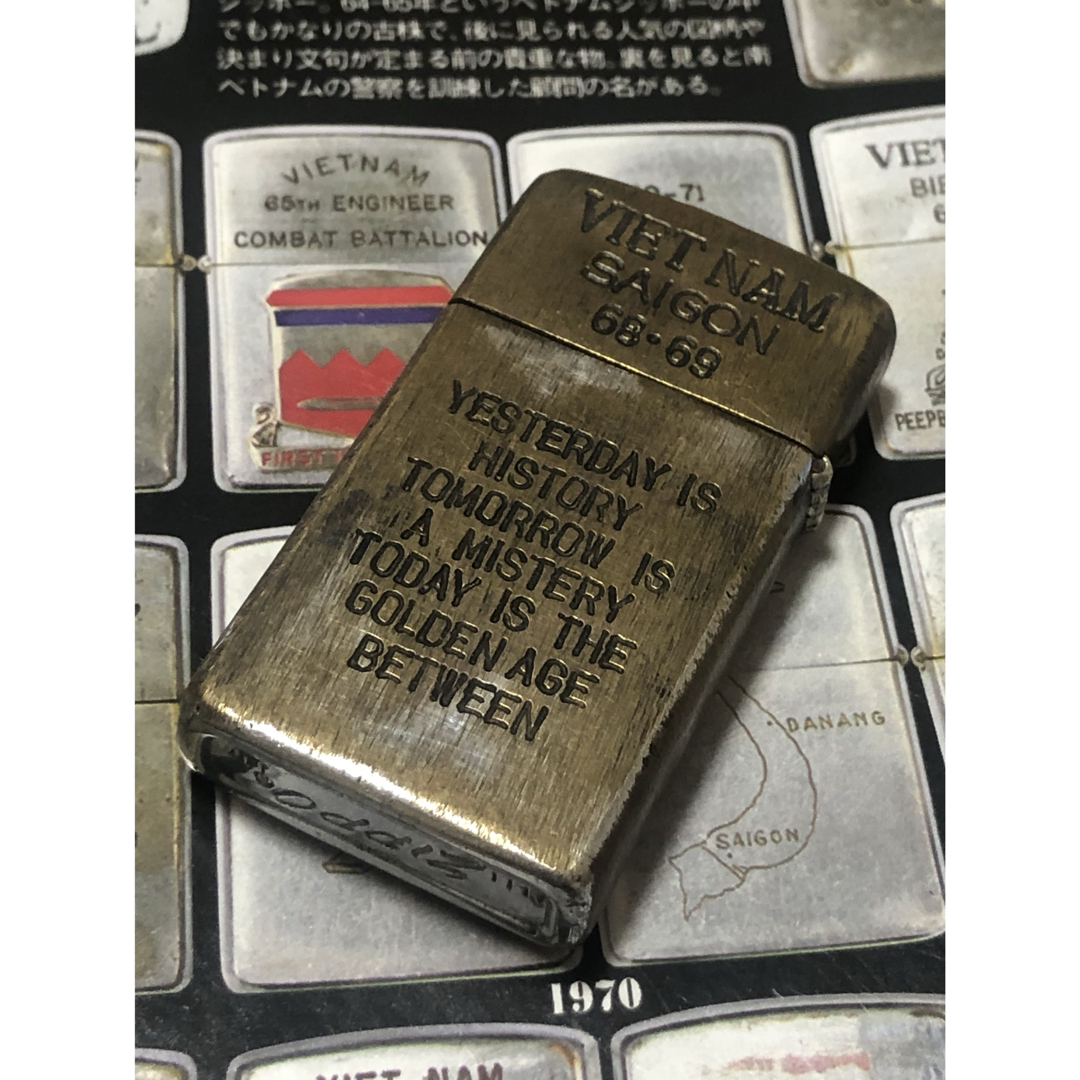 【ベトナムZIPPO】本物 1968年製ベトナムジッポー「ベトナム地図」スリム