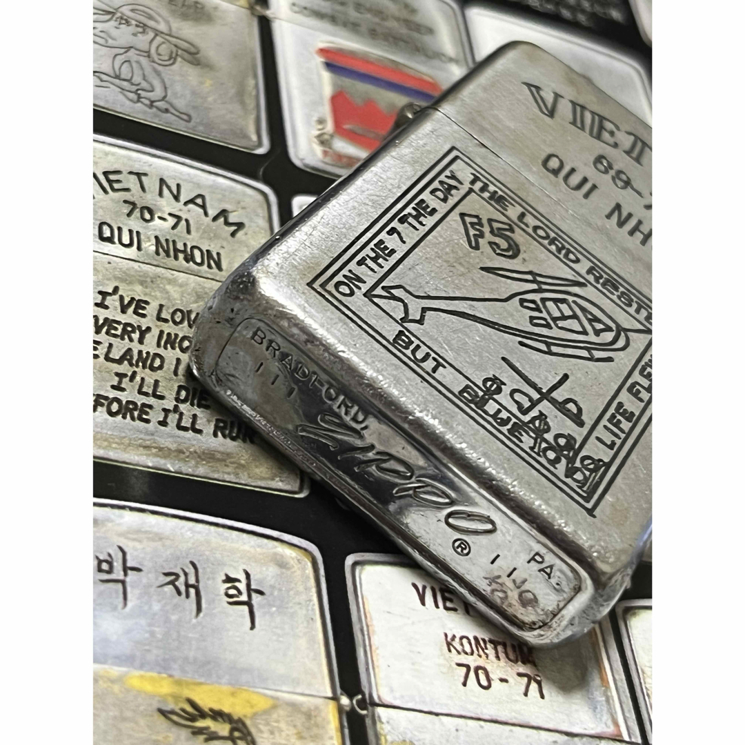 【ベトナムZIPPO】本物 1969年製ベトナムジッポー「戦闘ヘリ」QUI NH