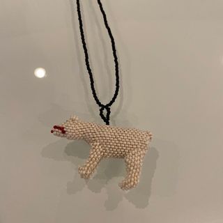 MOMA - 白くま　ビーズ　ネックレス　ハンドクラフト　ハンドメイド　アート　一点もの　クマ