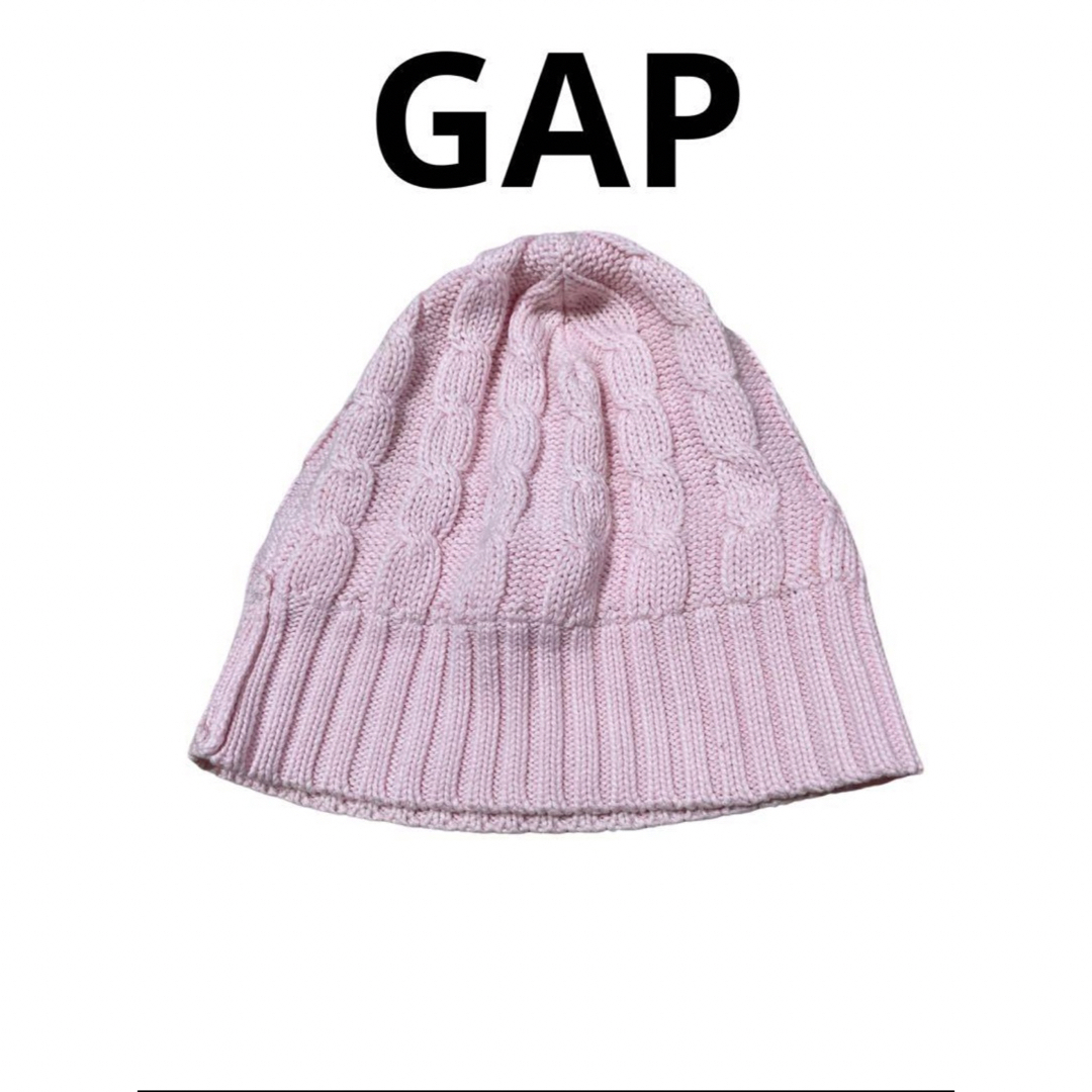 GAP(ギャップ)のGAP ニット帽子　ピンク キッズ/ベビー/マタニティのこども用ファッション小物(帽子)の商品写真