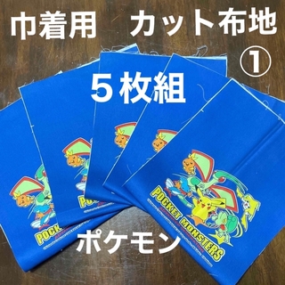 ポケモン(ポケモン)の☆新品　ポケモン　巾着用　カット済み　布地　5枚セット(生地/糸)