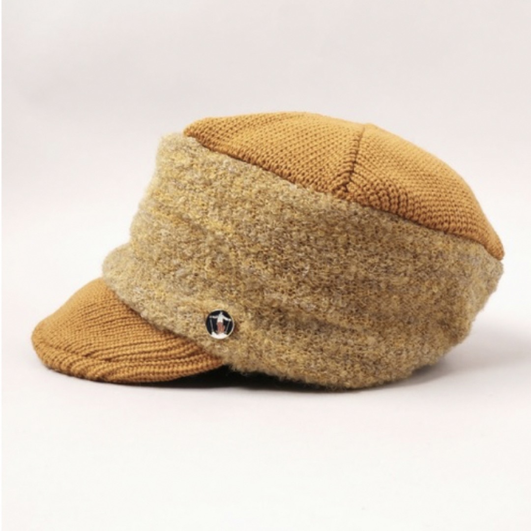 CA4LA(カシラ)の帽子 キャップ  カシラ　CA4LA  ニット帽　つば付　イエロー　マスタード レディースの帽子(ニット帽/ビーニー)の商品写真
