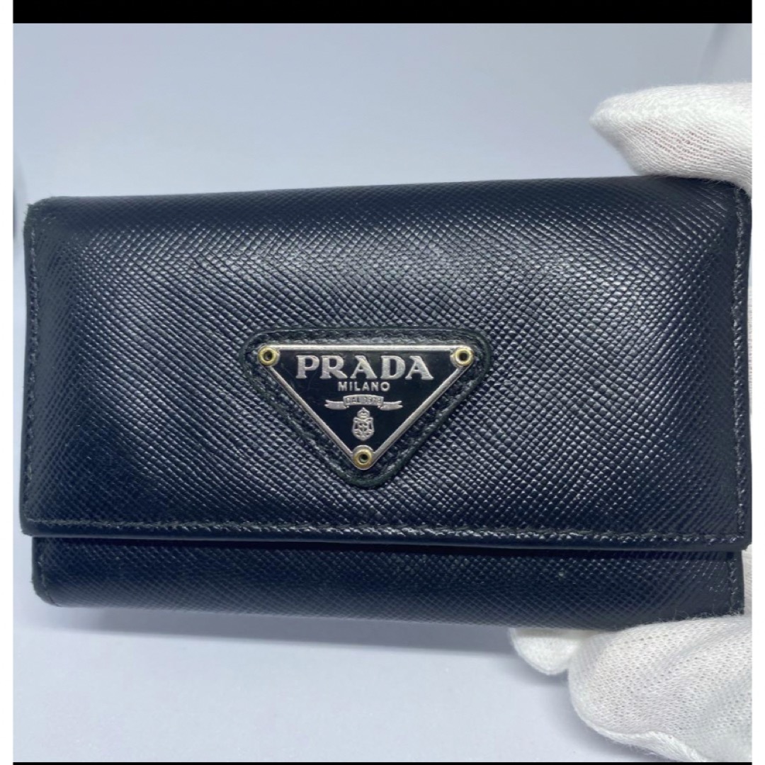 PRADA - プラダ キーケース prada トライアングルロゴ 黒の通販 by
