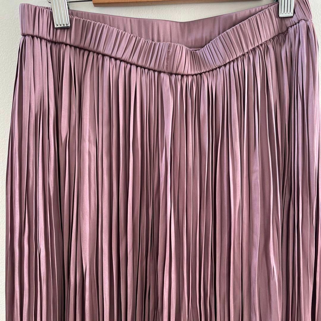 千趣会　nauw closet プリーツロングスカート　L パープル レディースのスカート(ロングスカート)の商品写真