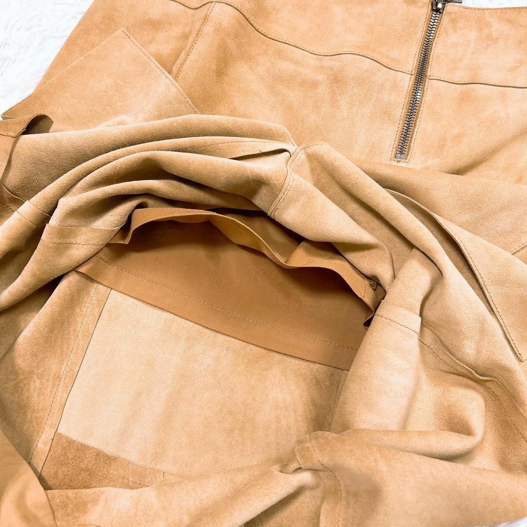 theory - theory 山羊革 ゴートレザー スカートセットアップ キャメル
