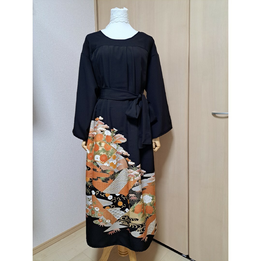 留袖リメイクワンピース 上品 【M~6Lサイズ向け】113