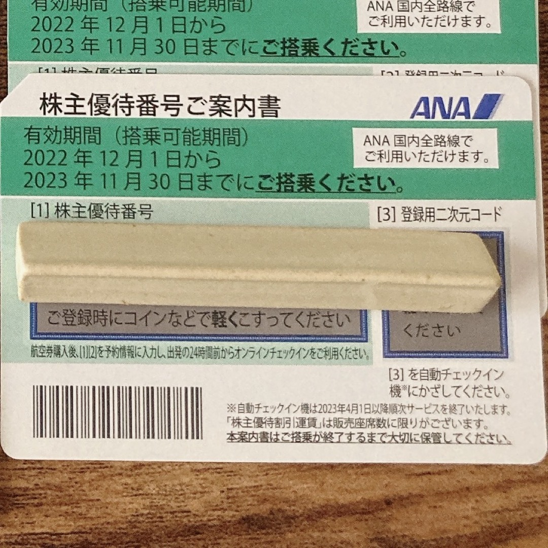 ANA(全日本空輸)(エーエヌエー(ゼンニッポンクウユ))のANA 全日空 株主優待番号ご案内書 チケットの乗車券/交通券(航空券)の商品写真