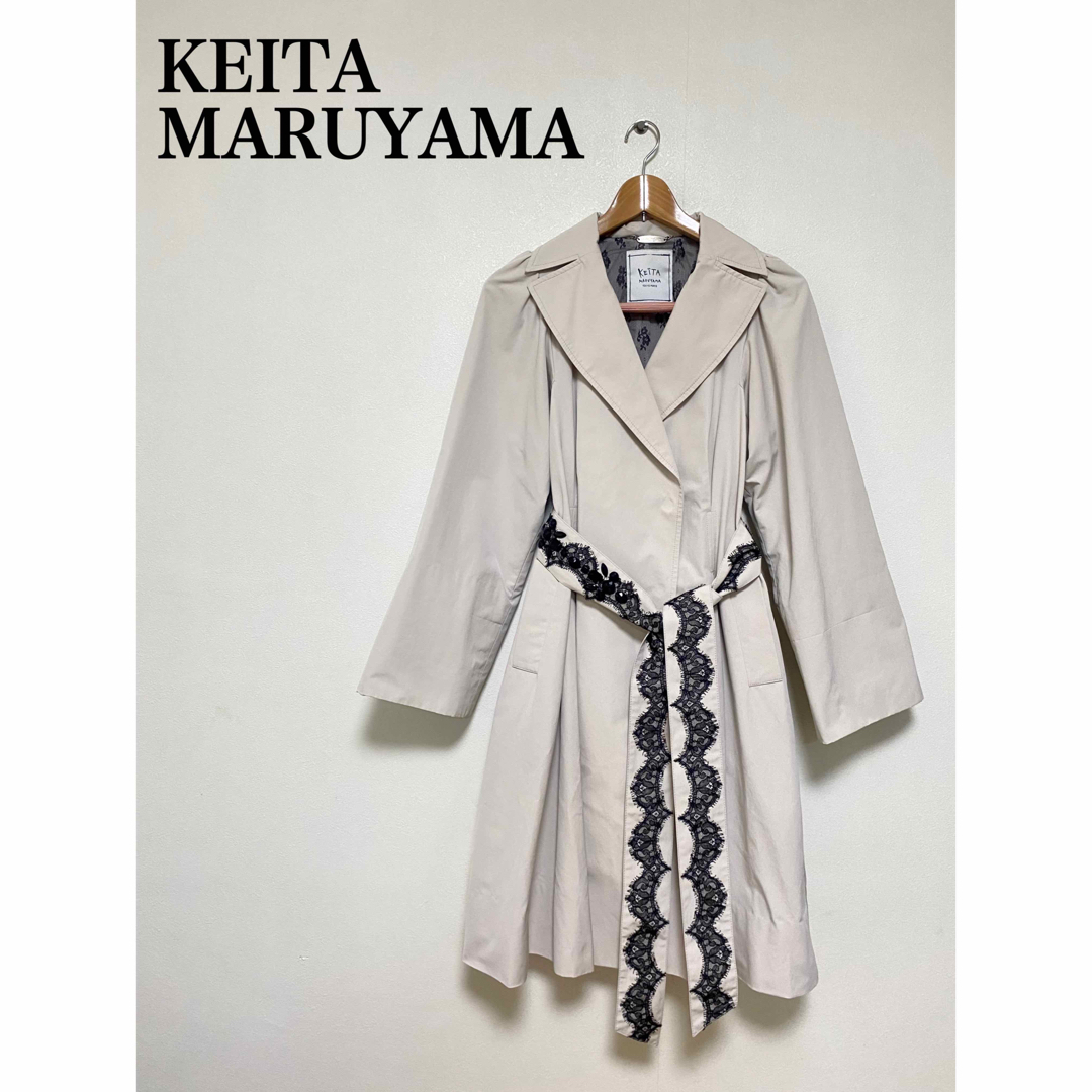 KEITA MARUYAMA TOKYO PARIS(ケイタマルヤマ)の美品✨　KEITA MARUYAMA    レースビジュー付きトレンチコート レディースのジャケット/アウター(トレンチコート)の商品写真