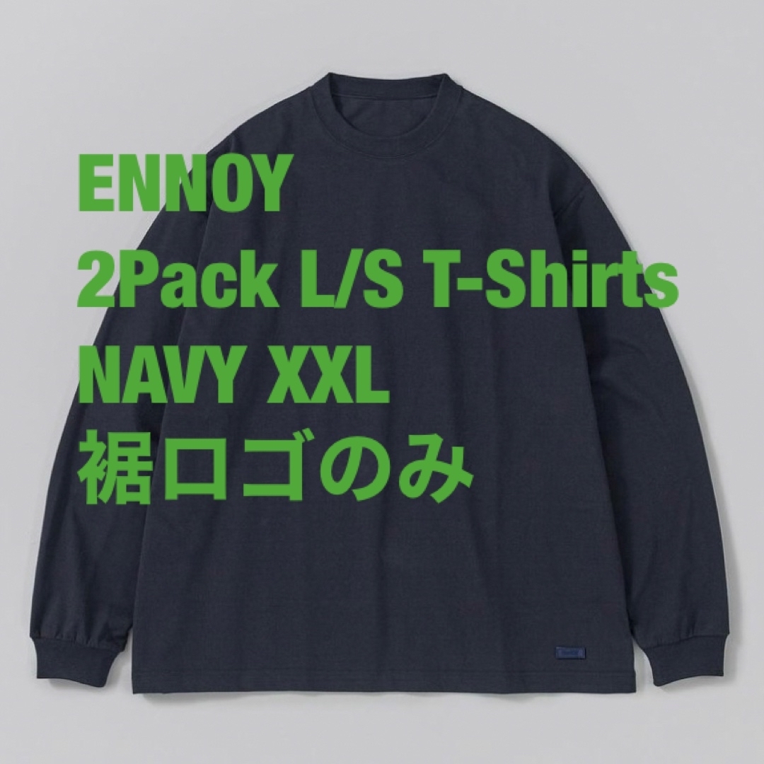 ENNOY 2Pack L/S T-Shirts NAVY XXL 裾ロゴのみ-