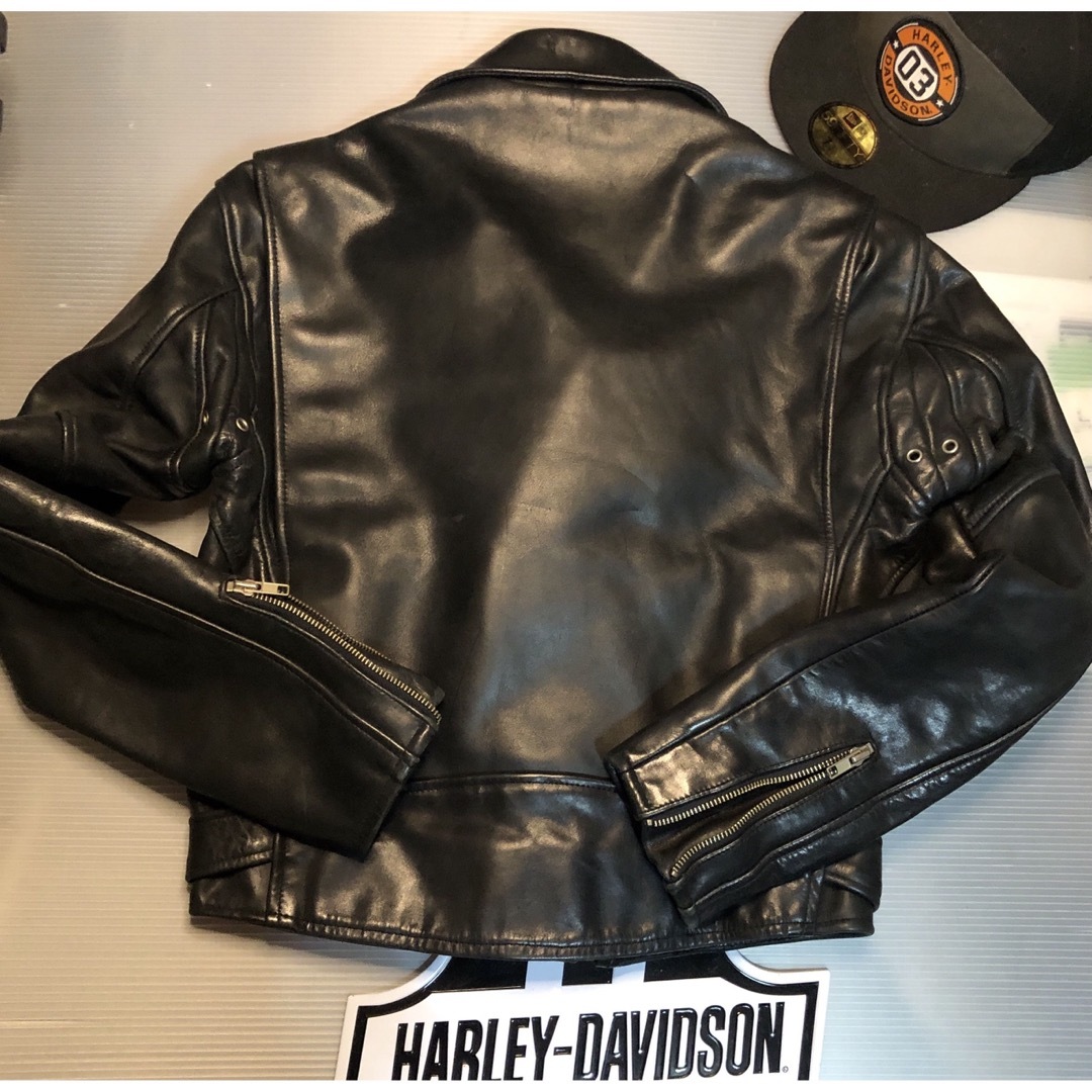 Harley Davidson - 【ザ黒革Wの革ジャン美品!】ハーレーダビッドソン