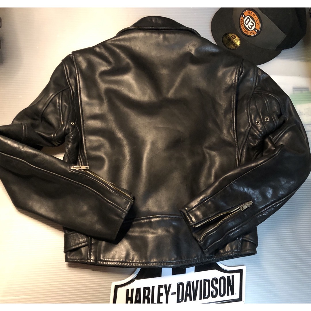Harley Davidson - 【ザ黒革Wの革ジャン美品！】ハーレーダビッドソン