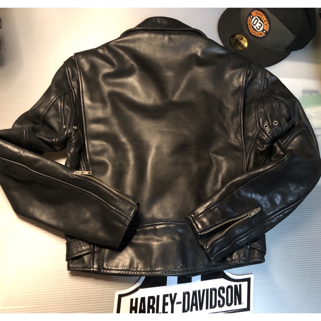 Harley Davidson - 【ザ黒革Wの革ジャン美品!】ハーレーダビッドソン
