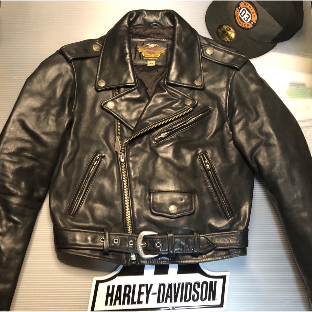 Harley Davidson - 【ザ黒革Wの革ジャン美品！】ハーレーダビッドソン ...