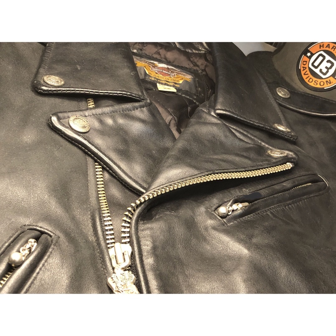 Harley Davidson - 【ザ黒革Wの革ジャン美品!】ハーレーダビッドソン