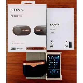 ソニー(SONY)のSONYワイヤレスイヤホン【WF-1000XM3】＋WALKMAN【NW-55】(ヘッドフォン/イヤフォン)