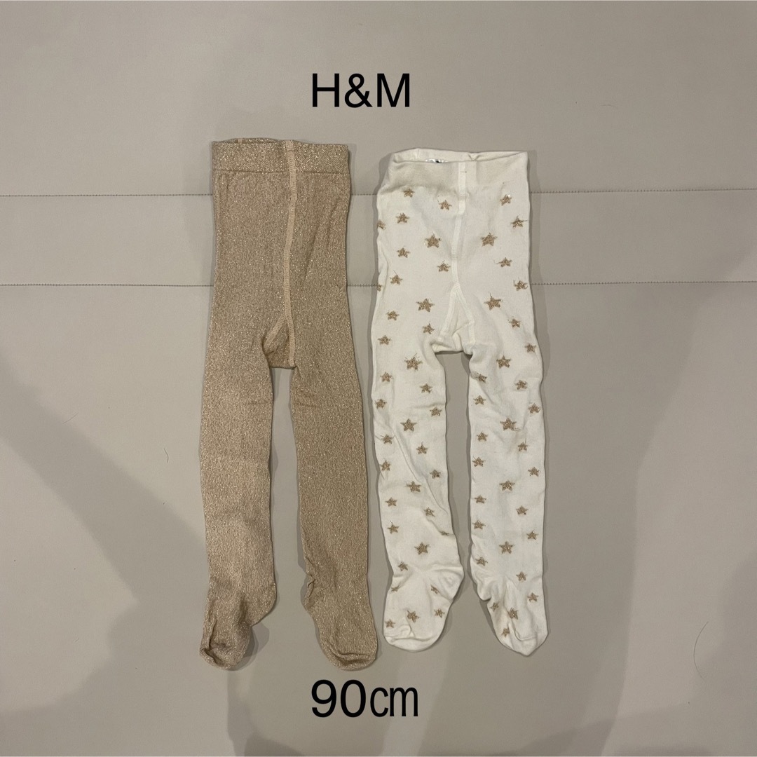 H&M(エイチアンドエム)の【新品未使用】H&M タイツ 2本セット　90㎝ キッズ/ベビー/マタニティのこども用ファッション小物(靴下/タイツ)の商品写真