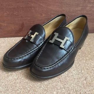 エルメス(Hermes)の美品　Hermes コンスタンス　ローファー 23.5(ローファー/革靴)