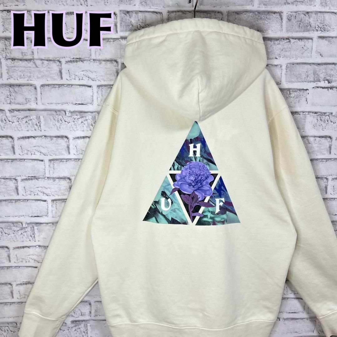 HUF - HUF ハフ パーカー 人気トライアングルロゴ バックプリント