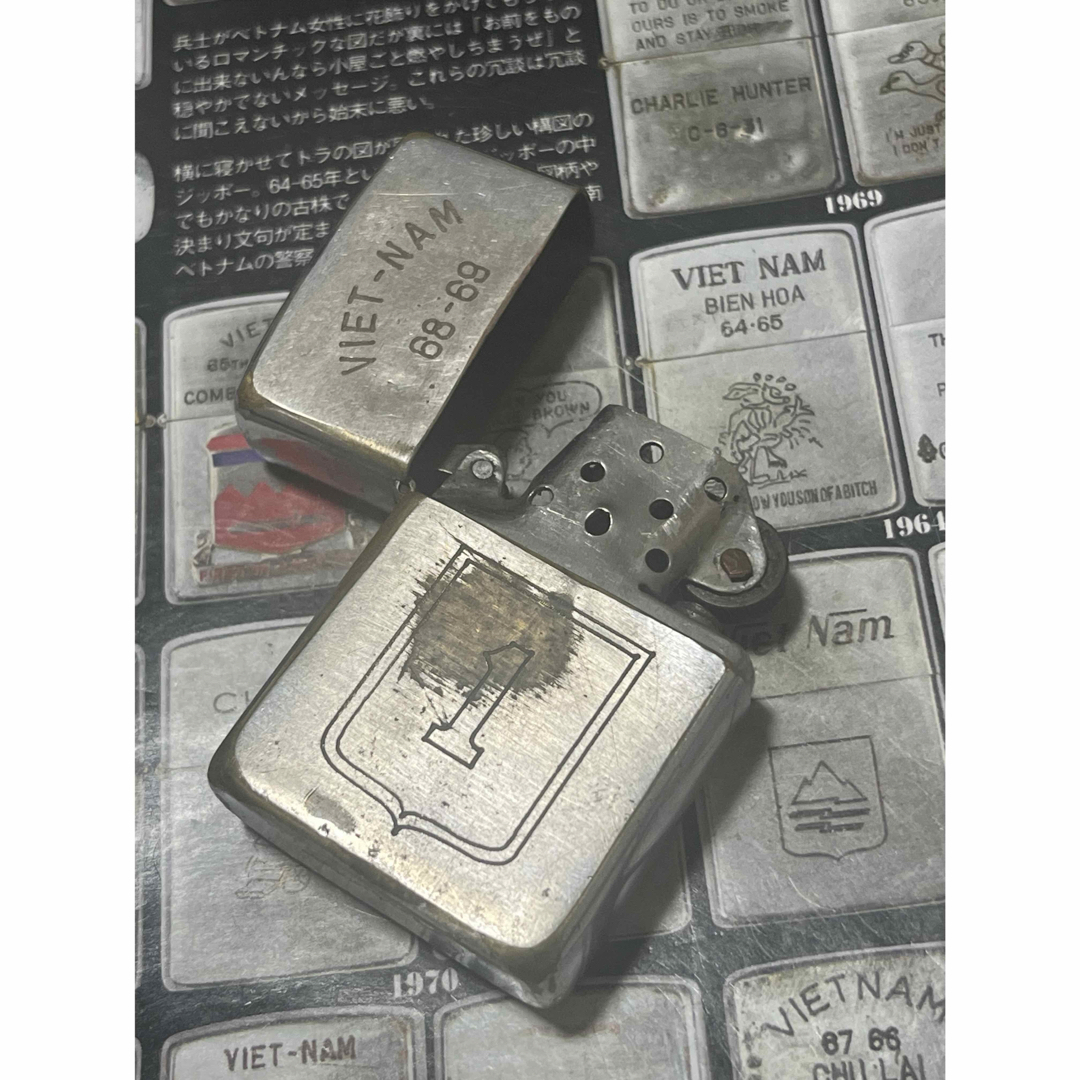 【ベトナムZIPPO】本物 1968年製ベトナムジッポー「第1歩兵師団」VIET