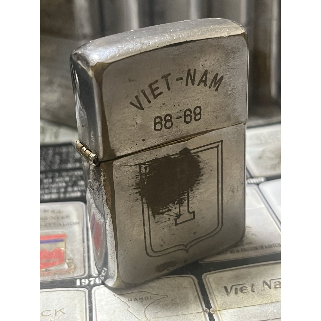 【ベトナムZIPPO】本物 1968年製ベトナムジッポー「第1歩兵師団」VIET