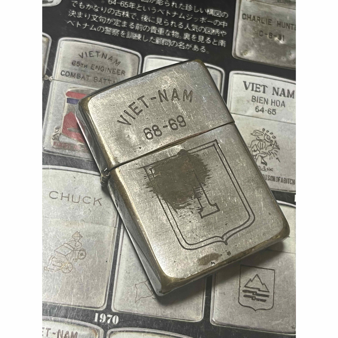 【ベトナムZIPPO】本物 1968年製ベトナムジッポー「第1歩兵師団」VIET