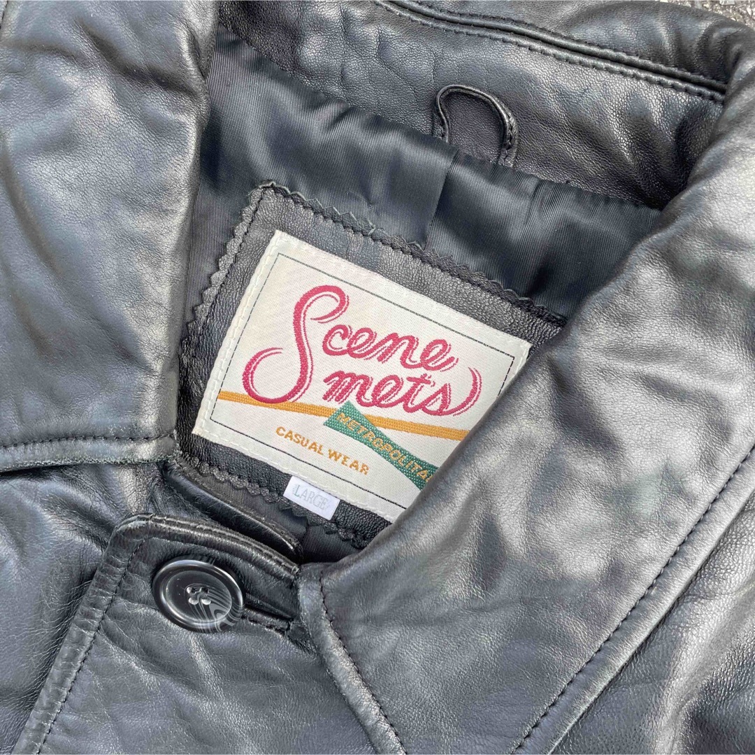 【80s vintage】上質ラムレザージャケット　カーコート　アーカイブy2k メンズのジャケット/アウター(レザージャケット)の商品写真