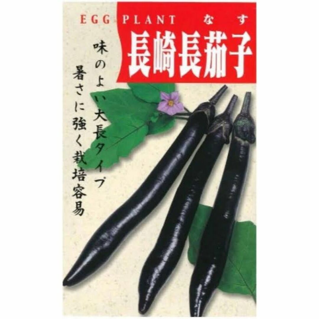 【種】ナス　新長崎長茄子　無農薬　50粒 食品/飲料/酒の食品(野菜)の商品写真