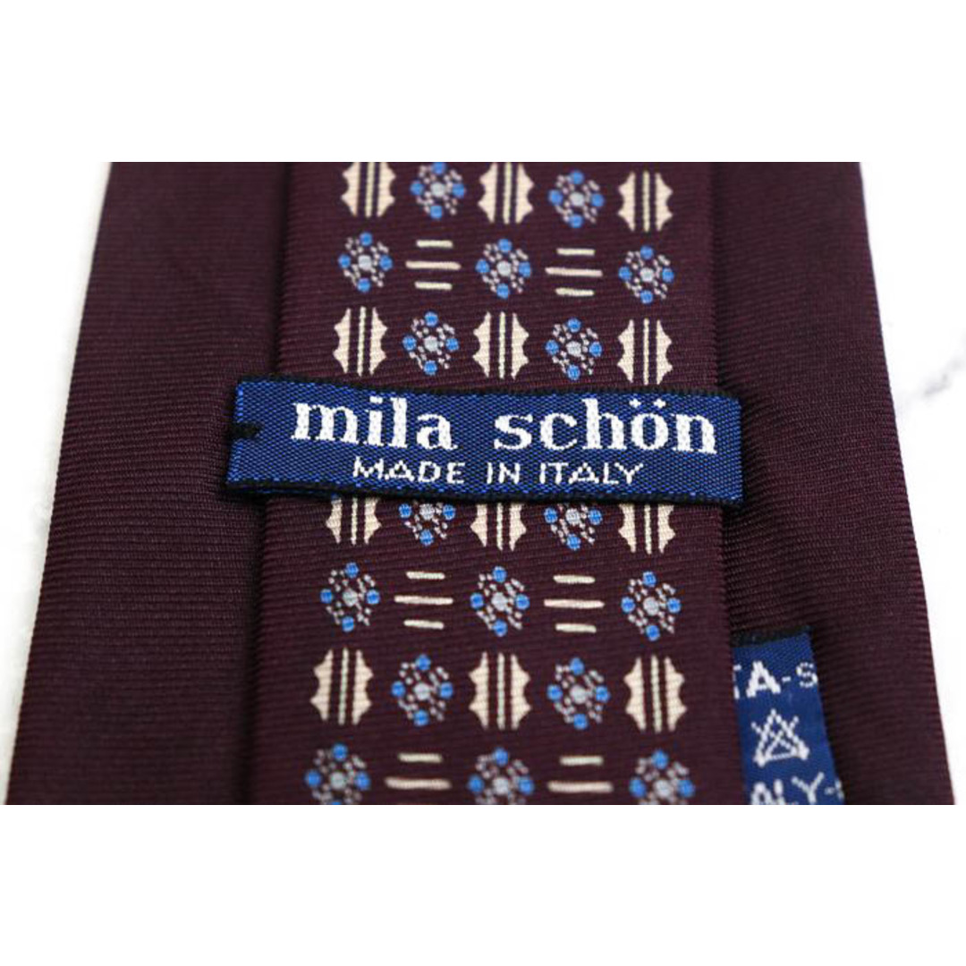 mila schon(ミラショーン)のミラショーン ブランド ネクタイ シルク 小紋柄 総柄 メンズ パープル mila schon メンズのファッション小物(ネクタイ)の商品写真