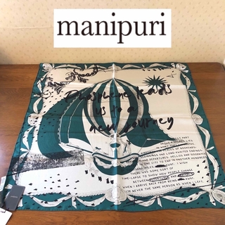 マニプリ(manipuri)の★新品★manipuri　マニプリ　シルクスカーフ６５　バルーン　グリーン(バンダナ/スカーフ)