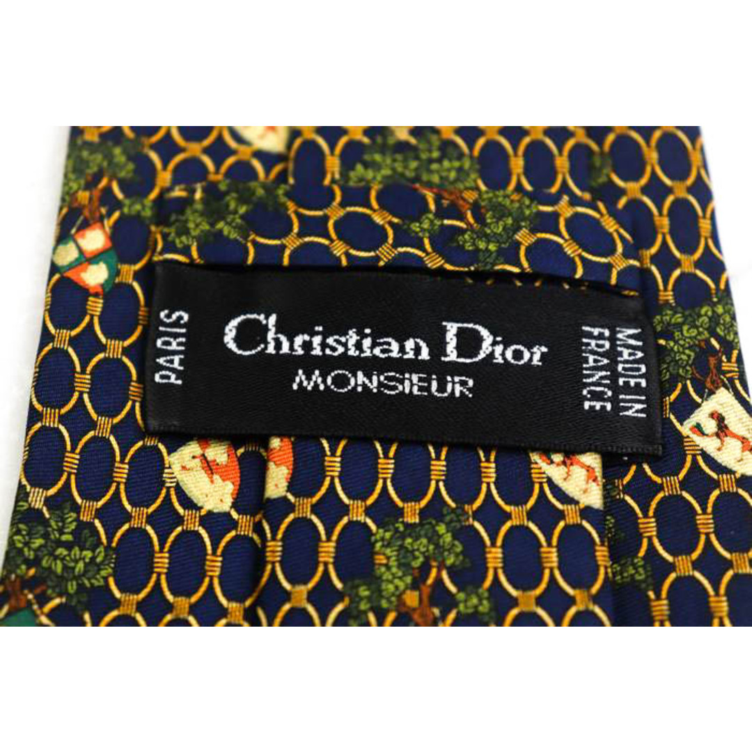 【Christian Dior】ディオール ネクタイ ネイビー系 格子柄