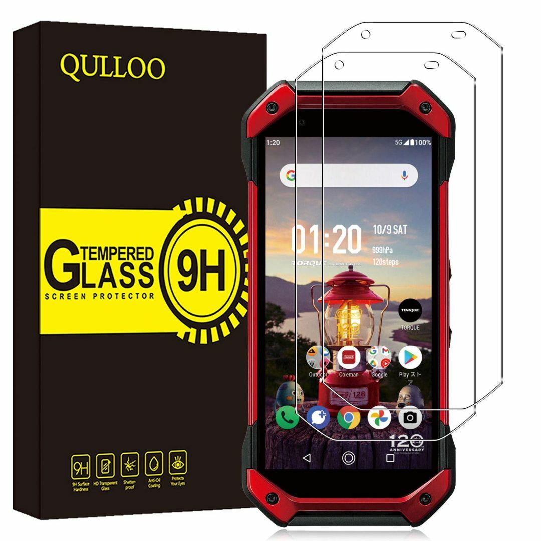 QULLOO 【2枚セット】TORQUE 5G フィルム 強化ガラス 旭硝子製