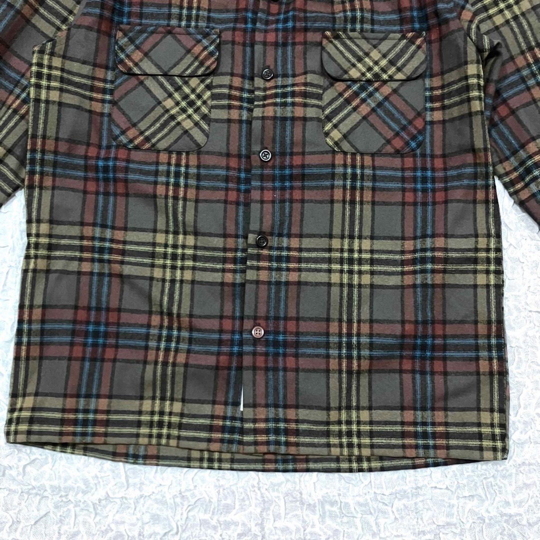 PENDLETON ペンドルトン ウールチェックシャツ サイズM ブラウン-