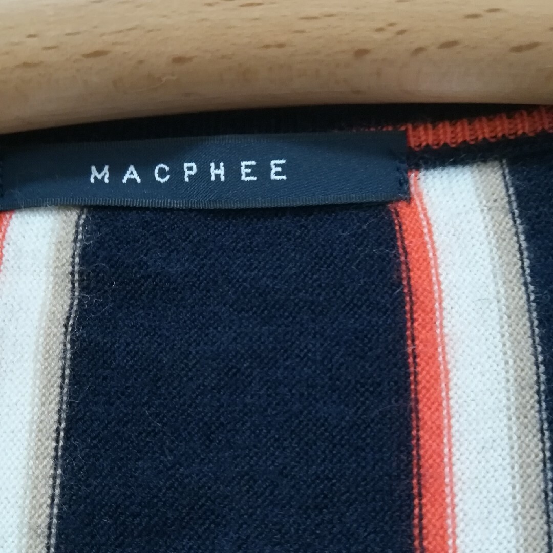 MACPHEE(マカフィー)の美品マカフィーストライプカーディガンMACPHEE レディースのトップス(カーディガン)の商品写真