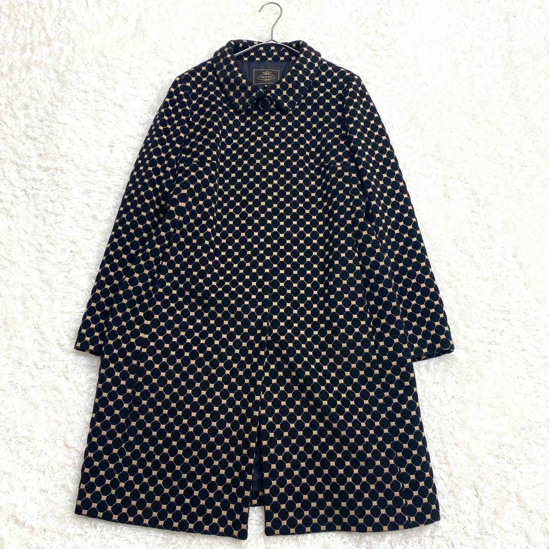 美品✨TOCCA トッカ　ロングコート 刺繍 アンゴラ ウール 黒 6 XL 1