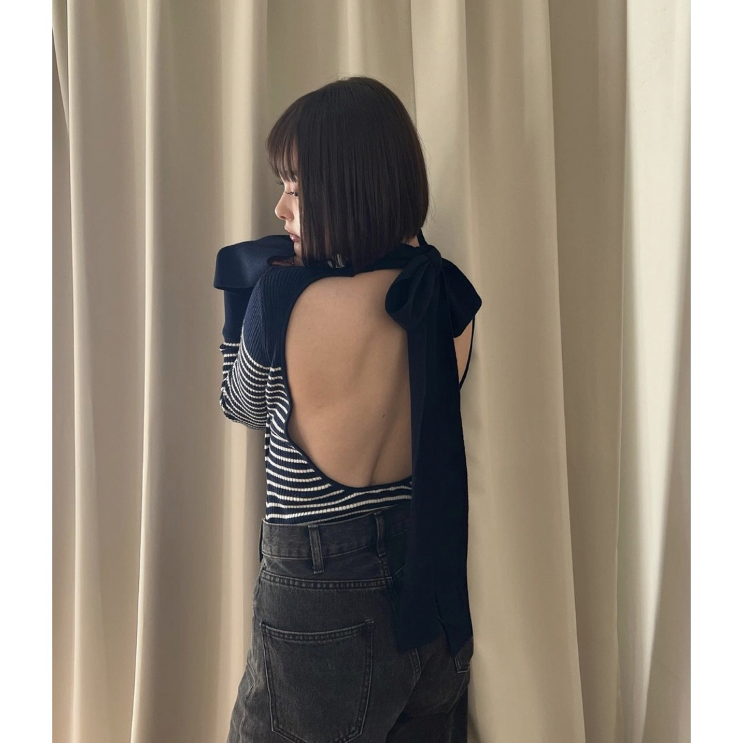 ロザリームーン Back Ribbon Rib Leotard-