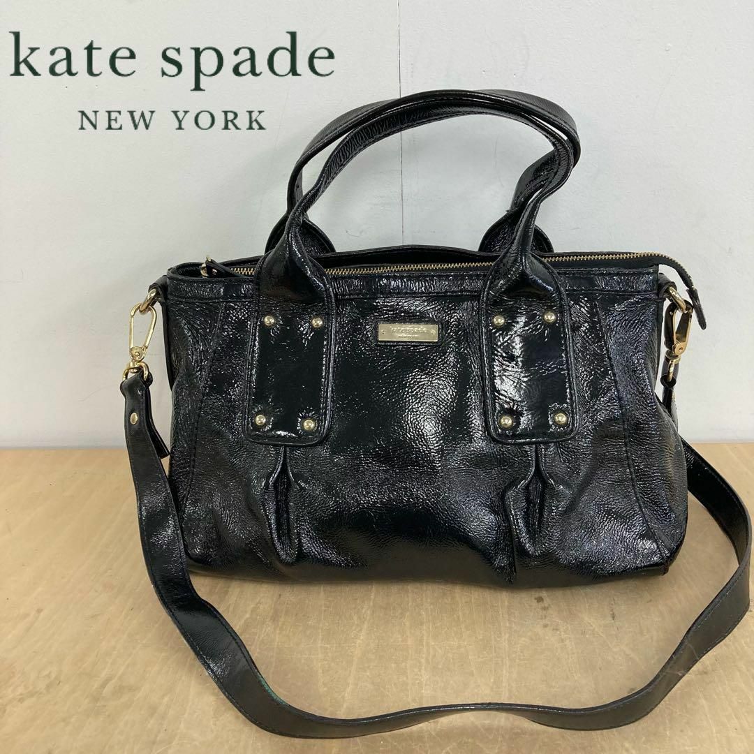 お値下げしました！kate spadeハンドバッグ エナメル 黒 バッグ