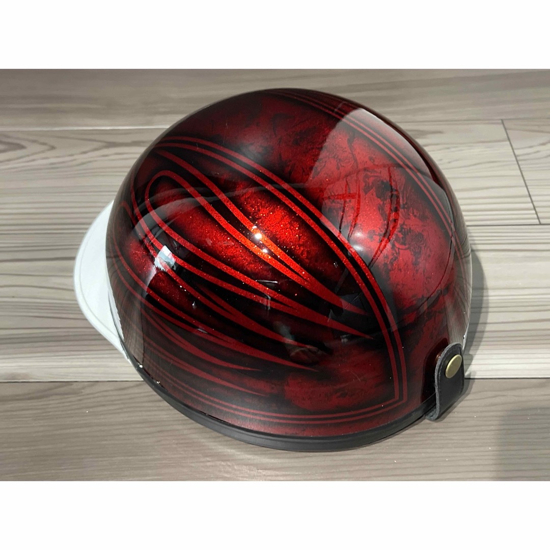 ラップ塗装 ファイヤーパターン コルク半 ヘルメット ラメ