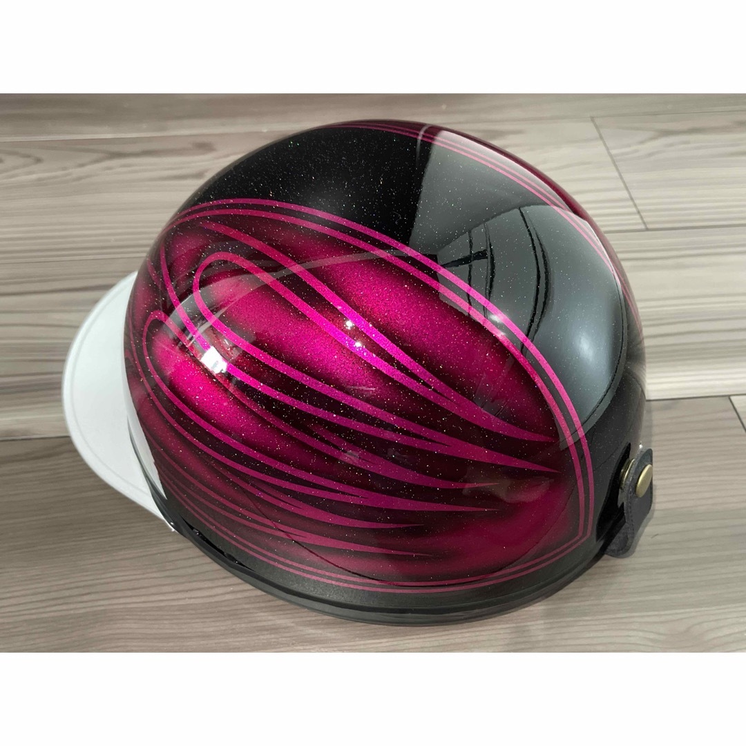 七色ラメ ファイヤーパターン コルク半 ヘルメットヘルメット/シールド