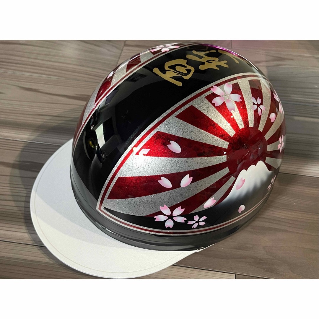 ラップ塗装 桜 富士日章 コルク半 ヘルメット